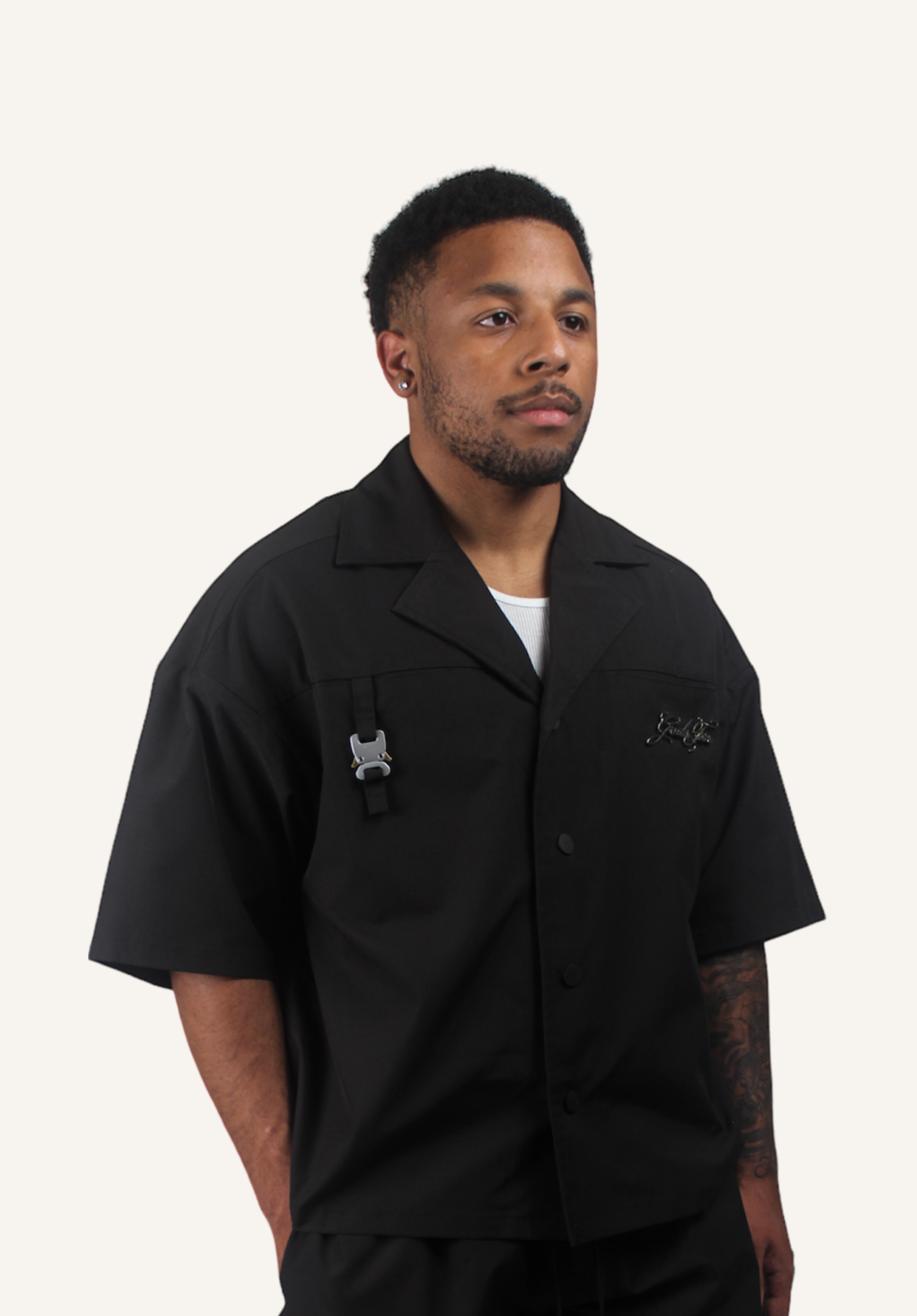 Black Camp Collar Shirt