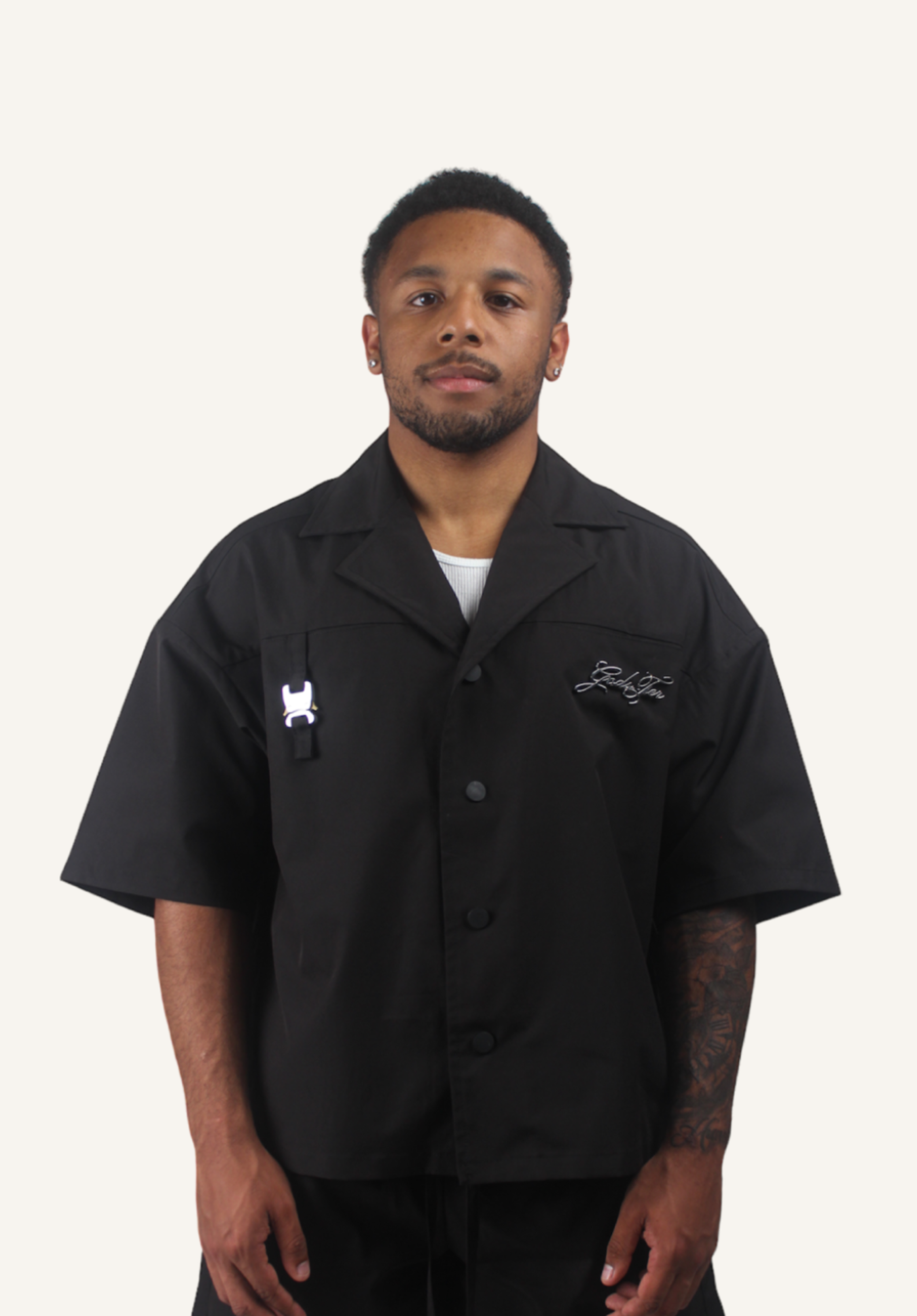 Black Camp Collar Shirt