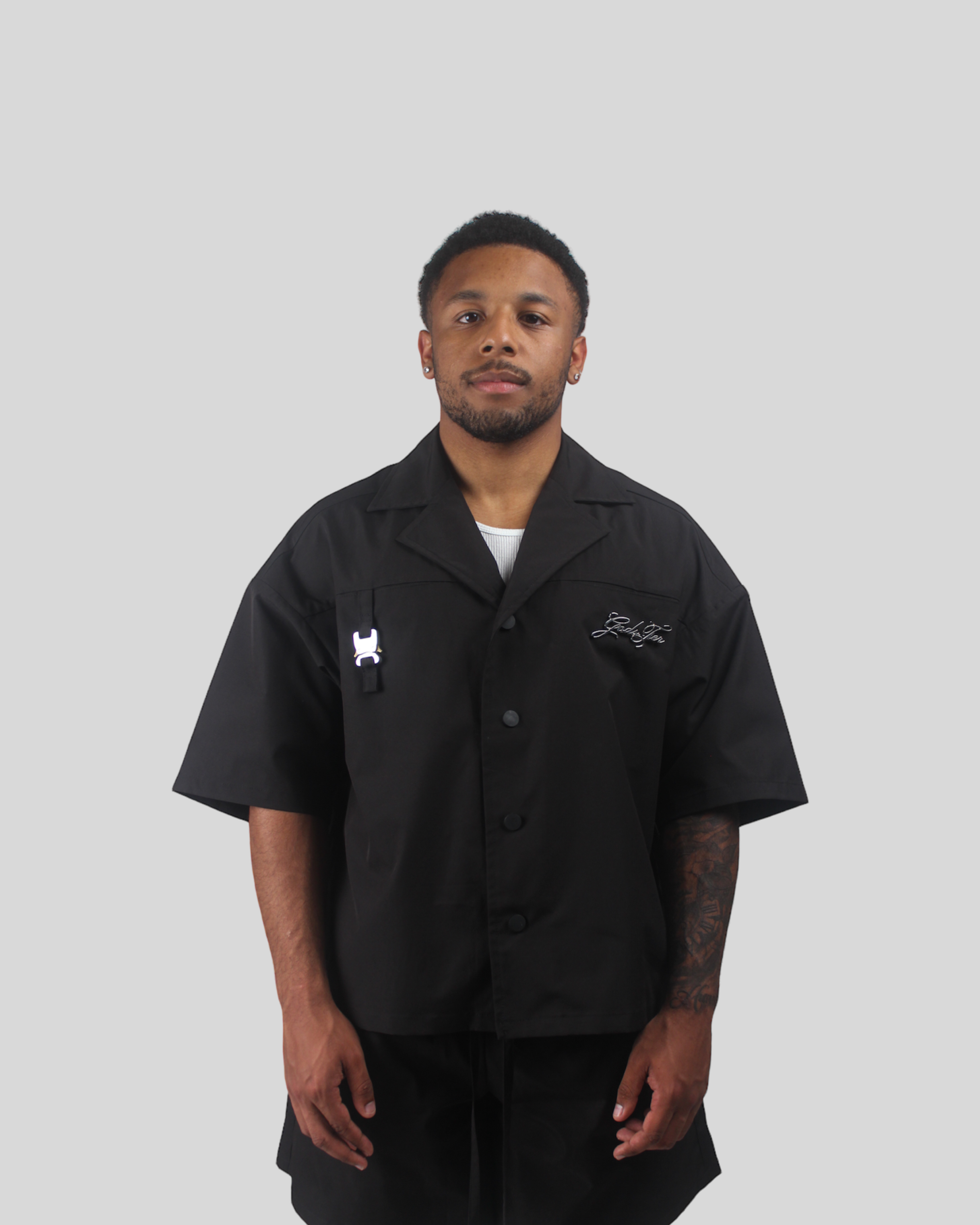 Black Camp Collar Shirt