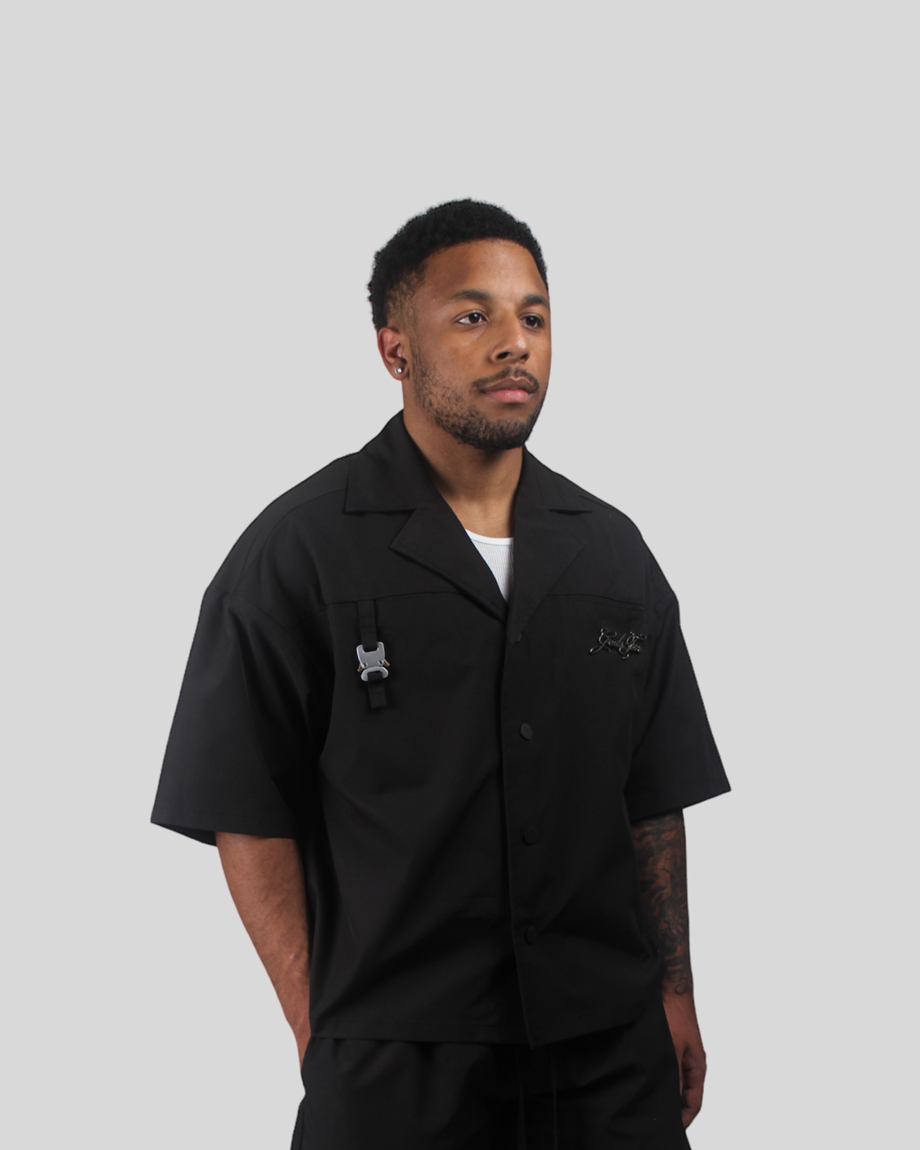 Black Camp Collar Shirt